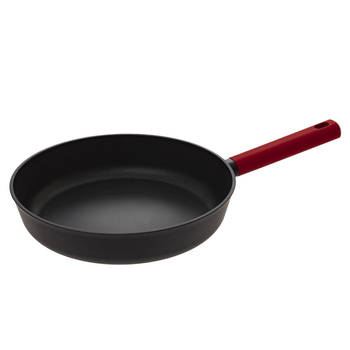 Koekenpan - Alle kookplaten geschikt - zwart/rood - dia 29 cm - Koekenpannen