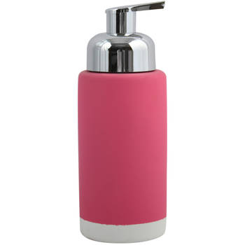 MSV Zeeppompje/dispenser Enzo - keramiek - fuchsia roze - 6.5 x 18 cm - 275 ml - Zeeppompjes