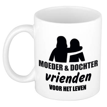 Moeder en dochter cadeau koffiemok / theebeker wit 330 ml - Cadeau mokken / Moederdag - feest mokken
