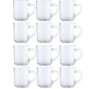 12x Glazen voor thee/koffie 250 ml - Koffie- en theeglazen
