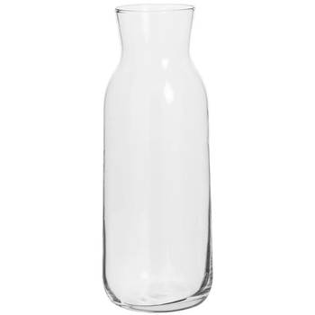 Karaf/schenkkan klein 0,7 liter van glas recht model met smalle hals - Schenkkannen