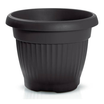 Prosperplast Plantenpot/bloempot Roma Garden - buiten/binnen - kunststof - antraciet - D25 x H25 cm - Plantenpotten