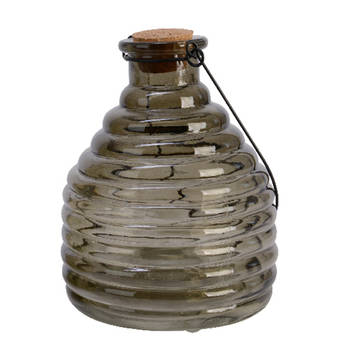 Wespenvanger/wespenval met hengsel - glas - grijs - D13 x H17 cm - Ongediertevallen - Ongediertebestrijding