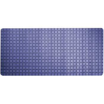 MSV Douche/bad anti-slip mat badkamer - rubber - blauw -i¿½ 76 x 36 cm - Badmatjes