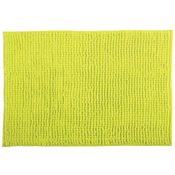 MSV Badkamerkleed/badmat voor op de vloer - appelgroen - 40 x 60 cm - Microvezel - Badmatjes