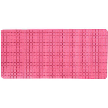 MSV Douche/bad anti-slip mat badkamer - rubber - fuchsia roze - 76 x 36 cm - Badmatjes