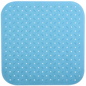 MSV Douche/bad anti-slip mat badkamer - rubber - turquoise - 54 x 54 cm - Badmatjes