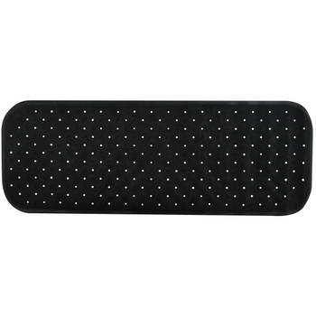 MSV Douche/bad anti-slip mat badkamer - rubber - zwart - 36 x 97 cm - Badmatjes