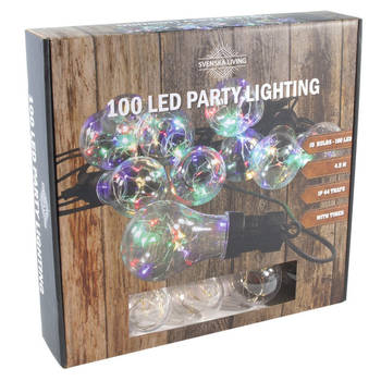 Tuinverlichting feestlampjes lichtsnoer met 10 bolletjes - Lichtsnoeren
