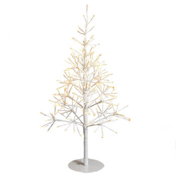 Verlichte witte boompjes / lichtbomen 88 x 50 cm kerstdecoraties - kerstverlichting figuur