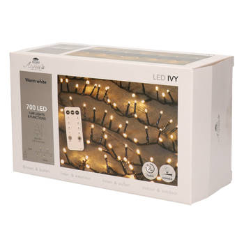 Boomverlichting met afstandsbediening warm wit 700 lampjes - Kerstverlichting kerstboom