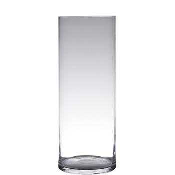 Transparante home-basics cilinder vorm vaas/vazen van glas 50 x 19 cm - Vazen