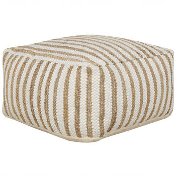 Beliani ALMATTI - Poef-Beige-Jute, Polyester