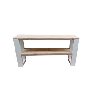 Wood4you - Side table New Orleans industrial wood - - Wit - Eettafels 160 cm - Bijzettafel