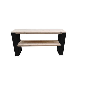 Wood4you - Side table New Orleans industrial wood - - Zwart - Eettafels 150 cm - Bijzettafel