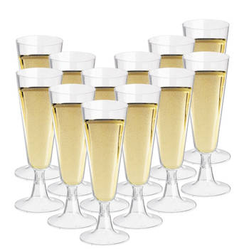 OTIX Kunststof Champagne Glazen - 12 stuks - Herbruikbaar - 150ml - Transparant - Kunststof