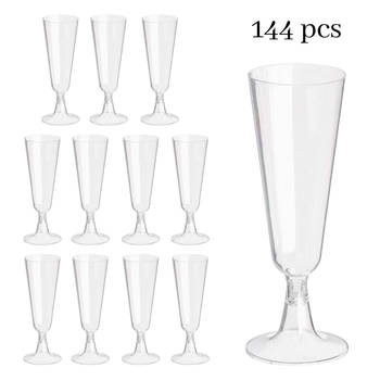 OTIX Champagne Glazen - Plastic - Herbruikbaar - 144 stuks - 150ml - Transparant - Kunststof