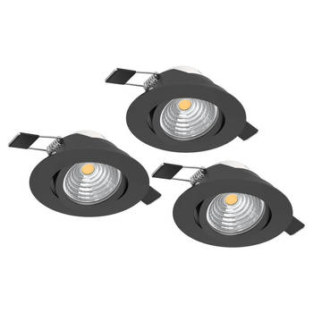 EGLO SALICETO Inbouwlamp - LED - Ø 12.0 cm - Zwart