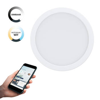 EGLO connect.z Fueva-Z Smart Inbouwlamp - Ø 21,6 cm - Wit - Instelbaar wit licht - Dimbaar - Zigbee