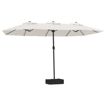 vidaXL Parasol dubbel 449x245 cm zandwit