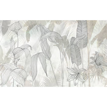 Fotobehang - Linierte Lilien 400x250cm - Vliesbehang