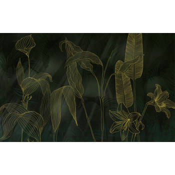 Fotobehang - Darkest Green 400x250cm - Vliesbehang