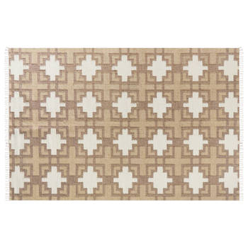 Beliani KONURTAY - Gevlochten-Beige-Jute