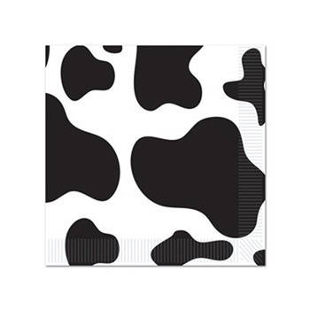 8x Koeien print feest/verjaardag/thema bordjes vierkant 22 cm van papier - Feestbordjes