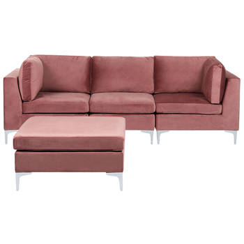 Beliani EVJA - Modulaire Sofa-Roze-Fluweel