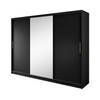 Meubella Kledingkast Resort - Mat zwart - 250 cm - Met spiegel