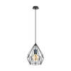 EGLO Carlton hanglamp - E27 - 1 lichts - 23,5cm - Staal - Zwart