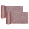 Santex Kerst tafelloper op rol - 2x - rose goud glitter - 18 x 500 cm - polyester - Tafellakens