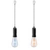 Set van 2x stuks oranje en blauwe solar tuinverlichting hanglampen kunststof 20 cm - Buitenverlichting