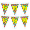 Paperdreams verjaardag 18 jaar thema vlaggetjes - 2x - feestversiering - 10m - folie - dubbelzijdig - Vlaggenlijnen