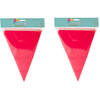 Party Vlaggenlijn - 2x - binnen/buiten - plastic - rood - 600 cm - 25 vlaggetjes - Vlaggenlijnen