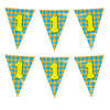 Paperdreams verjaardag 1 jaar thema vlaggetjes - 2x - feestversiering - 10m - folie - dubbelzijdig - Vlaggenlijnen