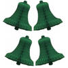 Kerstdecoratie boomversiering kerstklokjes groen 16 cm - Hangdecoratie