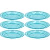 6x Bordje plastic blauw 20 cm kunststof/plastic - Bordjes