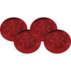 Set van 6x stuks kerstdiner onderborden rond rood glimmend 33 cm - Onderborden