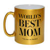 Gouden Worlds best mom cadeau koffiemok / theebeker 330 ml - Cadeau mokken - feest mokken