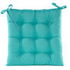 Anna's collection Stoelkussen gewatteerd - turquoise blauw - 38 x 38 cm - tuinstoelkussens