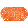 MSV Douche/bad anti-slip mat - badkamer - pvc - oranje - 35 x 68 cm - Badmatjes