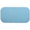 MSV Douche/bad anti-slip mat badkamer - rubber - turquoise - 36 x 76 cm - Badmatjes