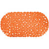 MSV Douche/bad anti-slip mat - badkamer - pvc - oranje - 39 x 99 cm - Badmatjes