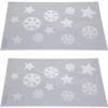 2x Sneeuwspray kerst raamsjablonen sneeuwvlokken/sterren plaatjes 54 cm - Kerst raamsjablonen