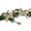 2x stuks kerstboom decoratie vlinders op clip glitter champagne 14 cm - Kersthangers