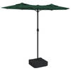 vidaXL Parasol dubbel met LED's 316x240 cm groen