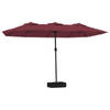 vidaXL Parasol dubbel 449x245 cm bordeauxrood