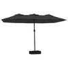 vidaXL Parasol dubbel 449x245 cm zwart