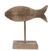 Clayre & Eef Beeld Vis 20 cm Bruin Hout Bruin